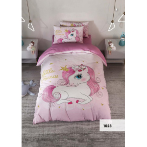 روتختی سه بعدی یک نفره طرح پونی مدل 1023 کارینا 5 تکه سایز 120x200 