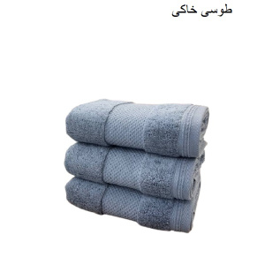 حوله استخری آذرریس تبریز مدل سافت کتان سایز 70x130 سانتی متر رنگ طوسی خاکی 