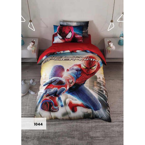 روتختی سه بعدی یک نفره طرح اسپایدر مدل 1043 کارینا 5 تکه سایز 120x200 