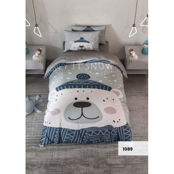 روتختی سه بعدی یک نفره طرح خرس  مدل 1089 کارینا 5 تکه سایز 120x200 