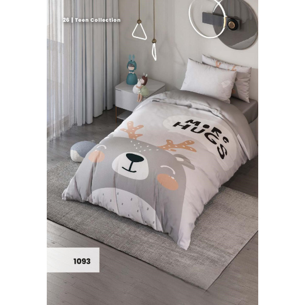 روتختی سه بعدی یک نفره طرح گوزن مدل 1093  کارینا 5 تکه سایز 120x200 