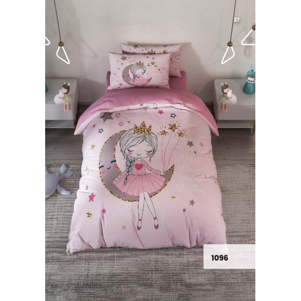 روتختی سه بعدی یک نفره طرح دختر ماه مدل 1096 کارینا 5 تکه سایز 120x200 