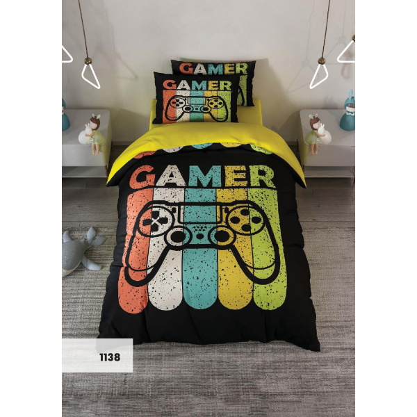 روتختی سه بعدی یک نفره طرح گیم مدل 1138 کارینا 5 تکه سایز 120x200 