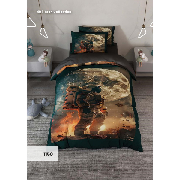 روتختی سه بعدی یک نفره طرح آدم فضایی مدل 1150 کارینا 5 تکه سایز 120x200 