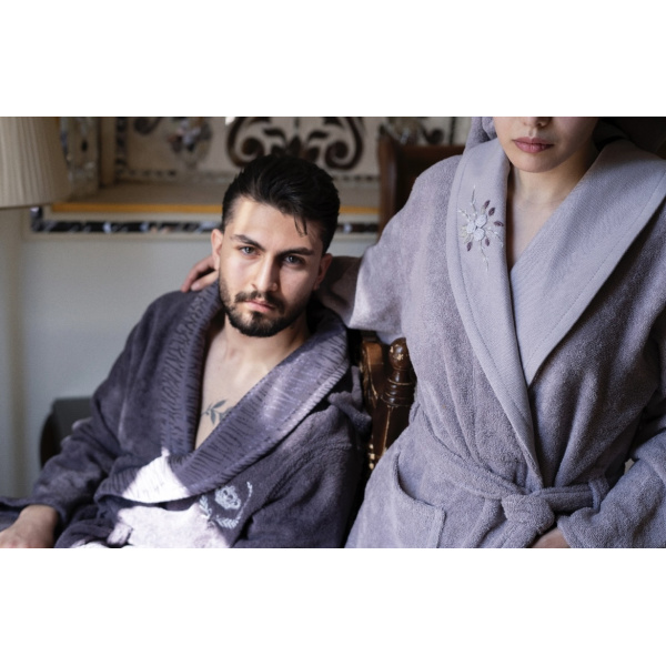 ست حوله عروس و داماد دو قلو 10 تکه narin sap مدل Roco رنگ یاسی و وایولت سایز M-L