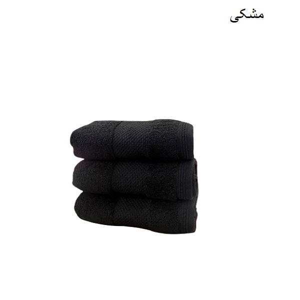 حوله استخری آذرریس تبریز مدل سافت کتان سایز 70x130 سانتی متر رنگ مشکی 